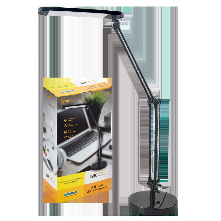 LIGHTING Светильник светодиодный настольный 2018 5Вт на подставке черный IEK LIGHTING Светильник светодиодный настольный 2018 5Вт на подставке черный IEK