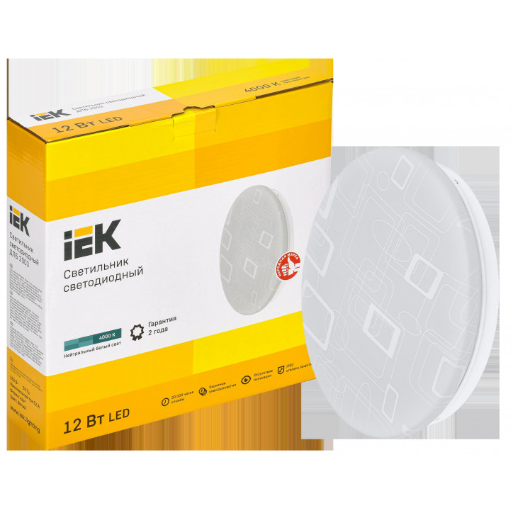 Светильник LED ДПБ 2003 12Вт IP20 4000К круг белый IEK