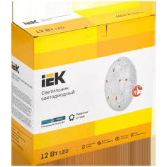 Светильник LED ДПБ 2004 12Вт IP20 4000К круг белый IEK