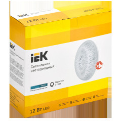 Светильник LED ДПБ 2012 12Вт IP20 4000К круг белый IEK