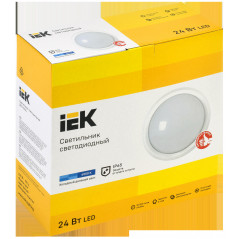 Светильник светодиодный ДПО 5051 18Вт 6500К IP65 круг белый IEK
