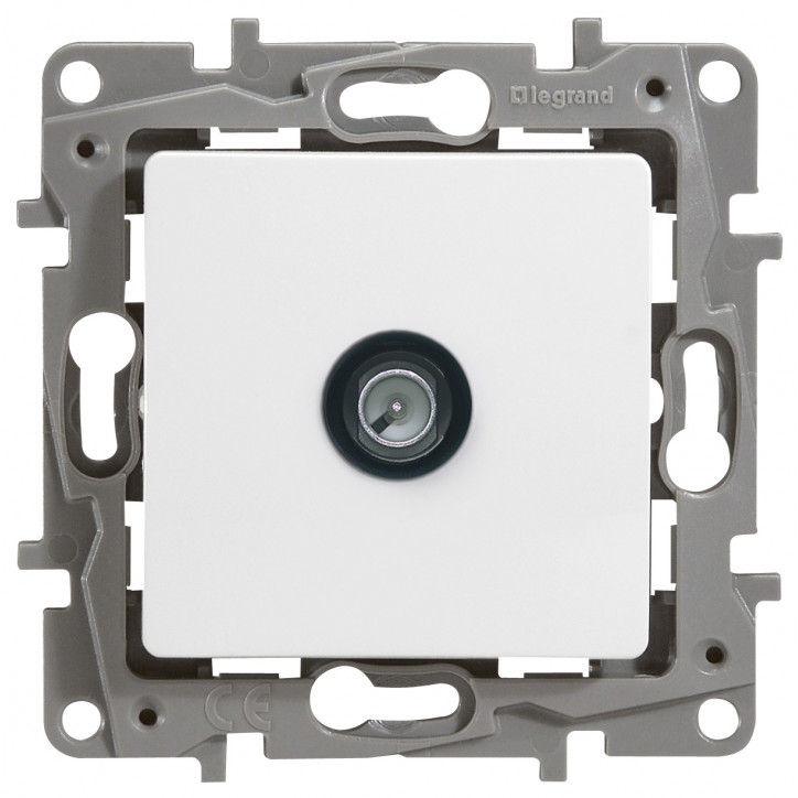 ETIKA Розетка телевизионная TV проходная 15дБ белая ETIKA Розетка телевизионная TV проходная 15дБ белая