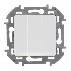 Выключатель трёхклавишный Inspiria 10АХ 250В винтовые зажимы - белый