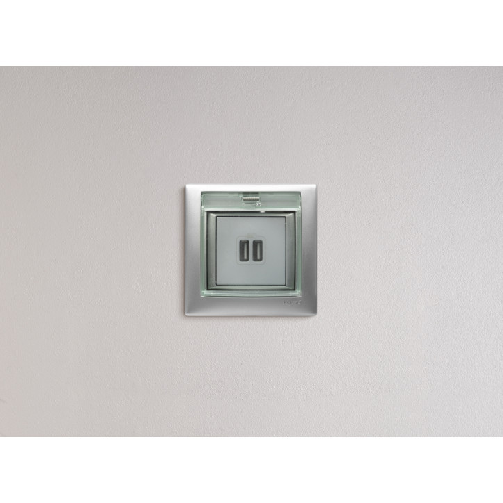 VALENA Розетка двойная USB алюминий