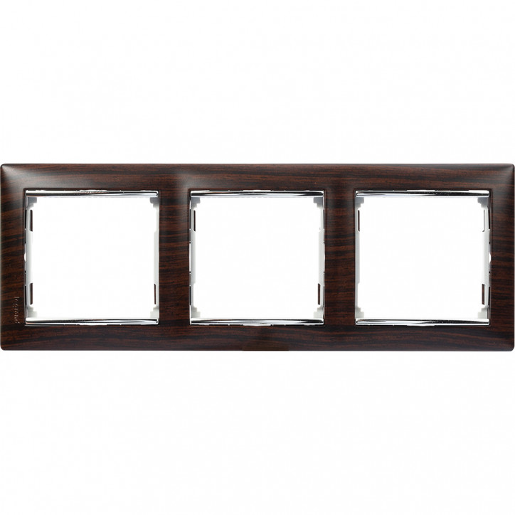 Рамка 3п гор ТемнДер/Сереб VLN