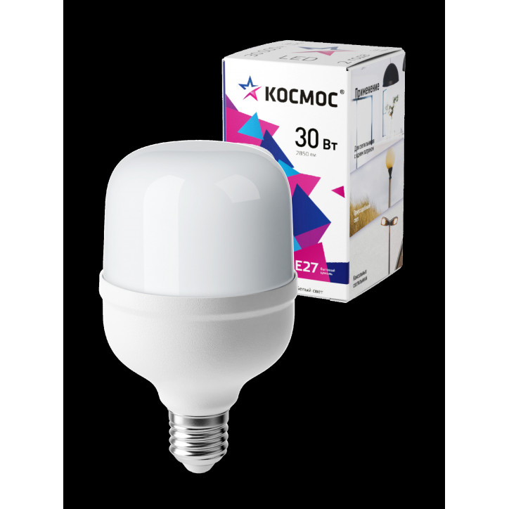 Лампа светодиодная LED 30Вт 220В Е27 D80х135 4500К белый 2850 лм Лампа светодиодная LED 30Вт 220В Е27 D80х135 4500К белый 2850 лм