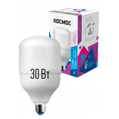 Лампа светодиодная LED 30Вт 220В Е27 D80х135 6500К дневной 2850 лм