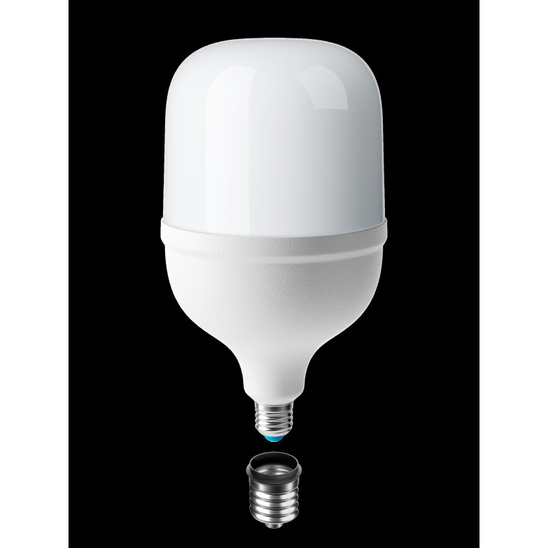 Лампа светодиодная LED 80Вт 220В E27 D140х252 6500К дневной 6900 лм (в комплекте переходник на 40 цоколь)