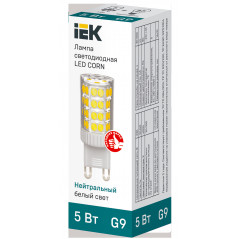 Лампа LED CORN капсула 5Вт 230В 4000К керамика G9 IEK