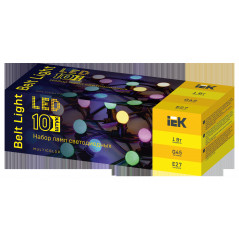 LIGHTING Набор ламп светодиодных декоративных G45 шар 1Вт 230В MIX E27 10 шт IEK