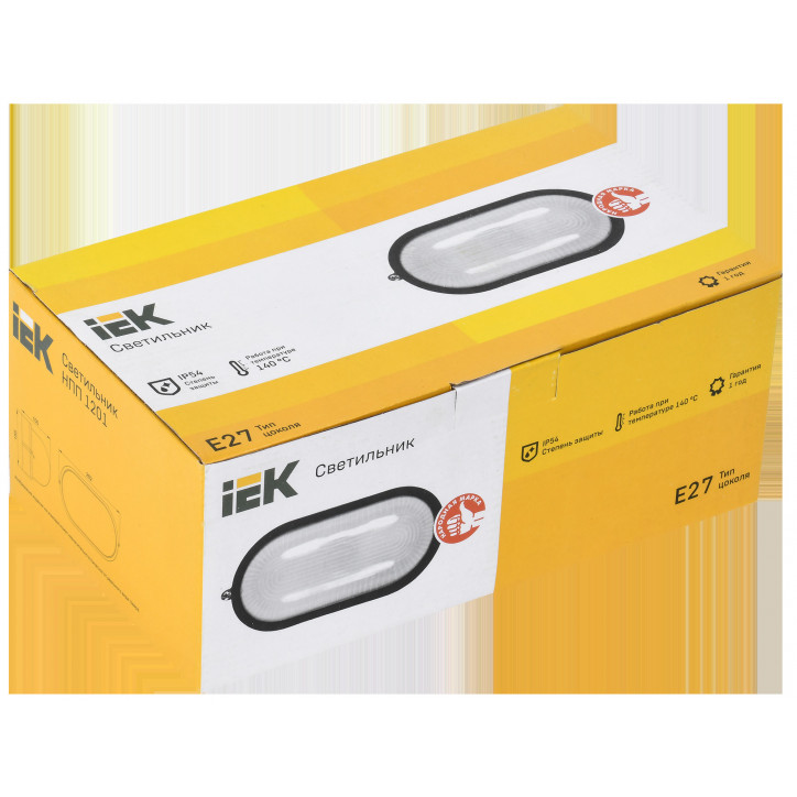 Светильник НПП1201 белый/овал 100Вт IP54 IEK