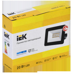 Прожектор СДО 06-20 светодиодный черный IP65 6500K IEK