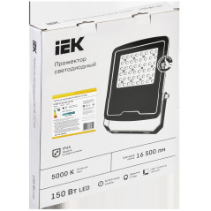 Прожектор LED СДО 08-150 PRO 40х90град 5000К IP65 черный IEK