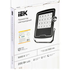 Прожектор светодиодный СДО 08-200 PRO 120град 5000К IP65 черный IEK