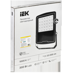 Прожектор LED СДО 08-300 PRO 40х90град 5000К IP65 черный IEK