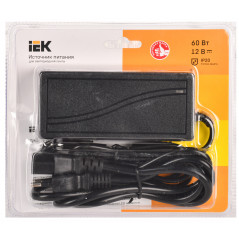 Драйвер LED ИПСН 60Вт 12 В сетевая вилка-блок -JacK 5,5 мм IP20 IEK-eco