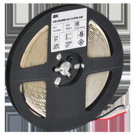 Лента светодиодная 5м LSR-2835NW120-12-IP20-24В IEK