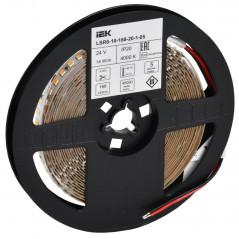 Лента светодиодная 5м SMD2835 168LED/м 14Вт/м IP20 ширина 10мм 24В нейтральный белый IEK