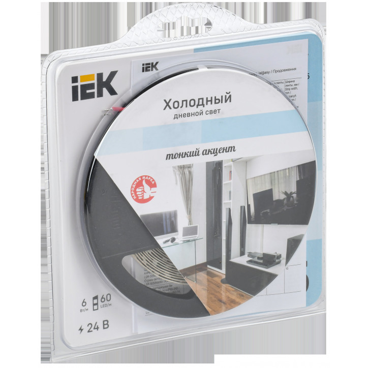 Лента светодиодная 5м LSR-2835W60-6-IP20-24В IEK