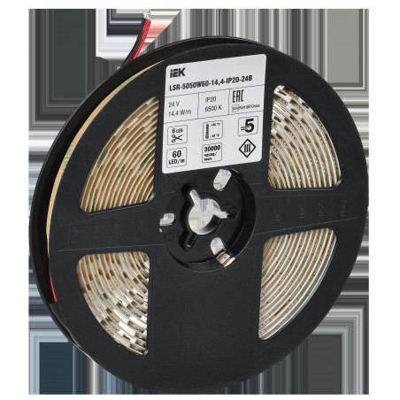 Лента светодиодная 5м LSR-5050W60-14,4-IP20-24В IEK