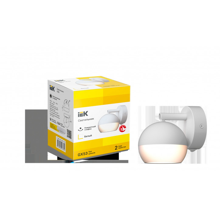 LIGHTING Светильник 4013 накладной настенный под лампу GX53 белый IEK LIGHTING Светильник 4013 накладной настенный под лампу GX53 белый IEK