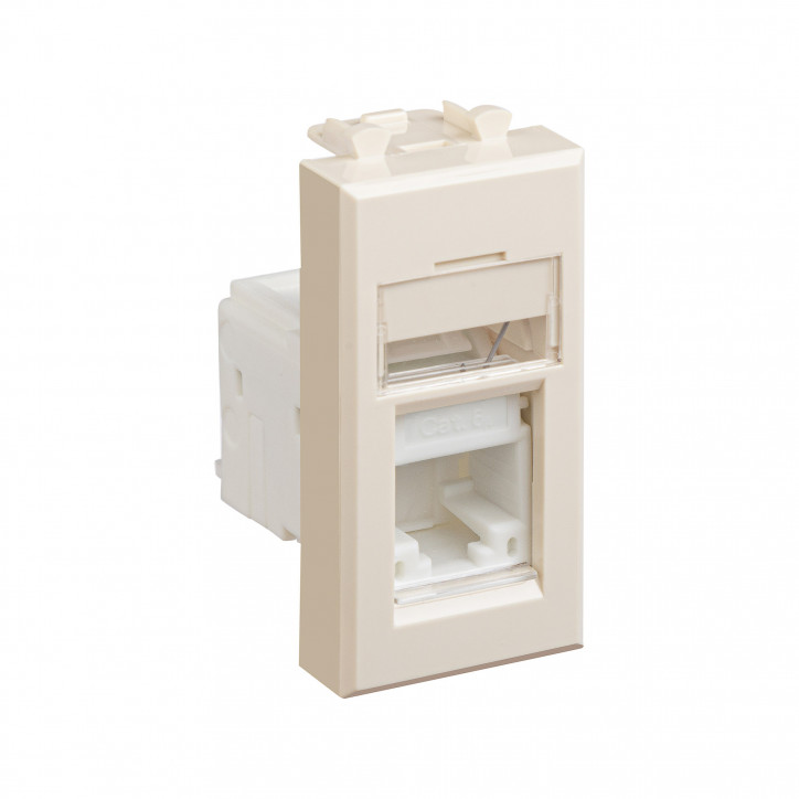 Компьютерная розетка ''Ванильная дымка'' ''Avanti'' RJ-45 модульная, кат. 6А, 1 мод Компьютерная розетка ''Ванильная дымка'' ''Avanti'' RJ-45 модульная, кат. 6А, 1 мод