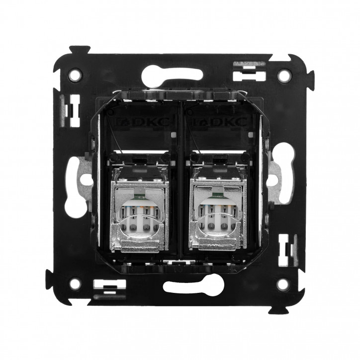 Avanti Розетка RJ-45 в стену, 5e двойная экранированная, ''Черный квадрат'' Avanti Розетка RJ-45 в стену, 5e двойная экранированная, ''Черный квадрат''