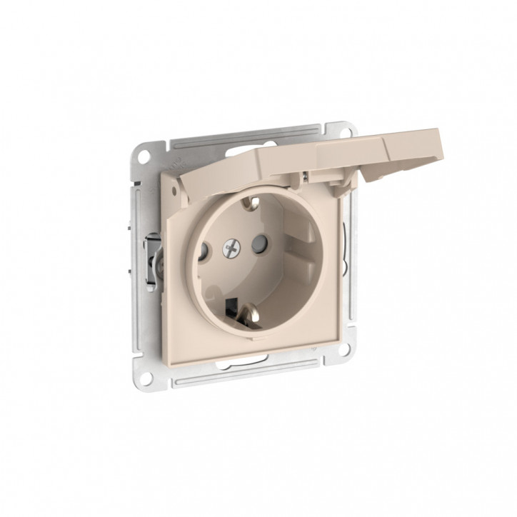 ATLASDESIGN РОЗЕТКА с заземлением со штораками с крышкой, 16А,IP20,мех., быстрозажимные клеммы, БЕЖЕВЫЙ ATLASDESIGN РОЗЕТКА с заземлением со штораками с крышкой, 16А,IP20,мех., быстрозажимные клеммы, БЕЖЕВЫЙ