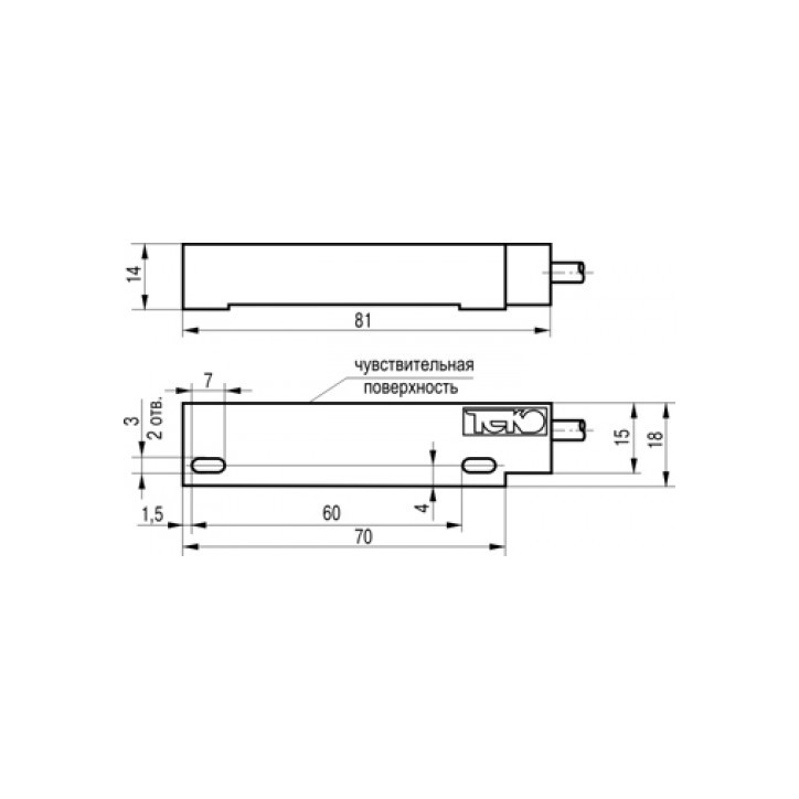 Датчик герконовый магниточувствительный бесконтактный MS UN1P-43