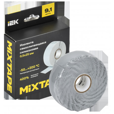 MIXTAPE PRO Изолента самослипающаяся силиконовая резиновая 0,5х25мм 9,1м 70 IEK