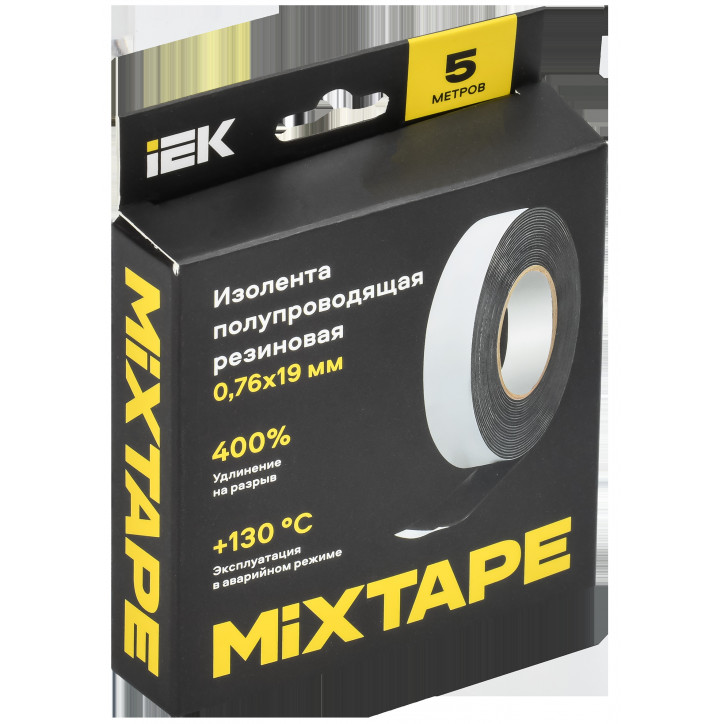 MIXTAPE PRO Изолента полупроводящая резиновая 0,76х19мм 5м 13 IEK MIXTAPE PRO Изолента полупроводящая резиновая 0,76х19мм 5м 13 IEK