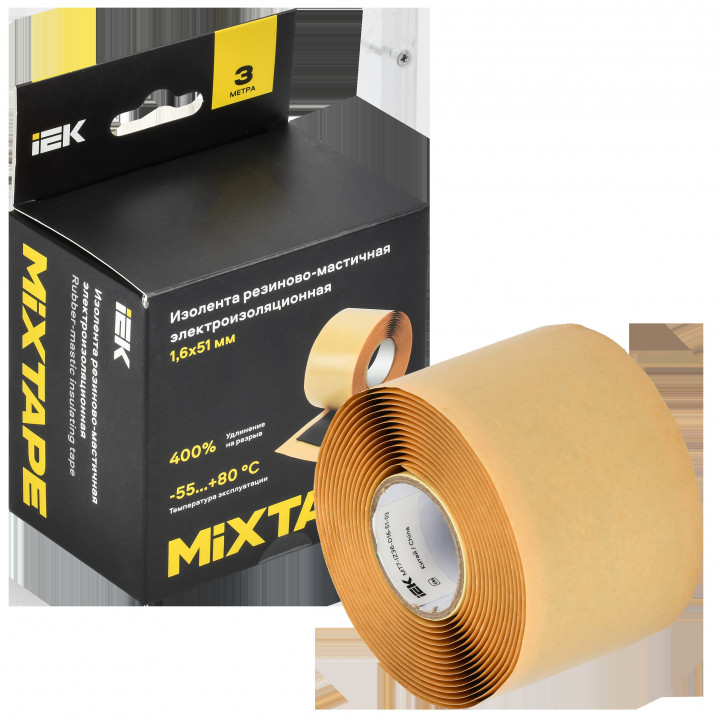MIXTAPE PRO Изолента резиново-мастичная электроизоляционная 1,6х51мм 3м 2228 IEK MIXTAPE PRO Изолента резиново-мастичная электроизоляционная 1,6х51мм 3м 2228 IEK