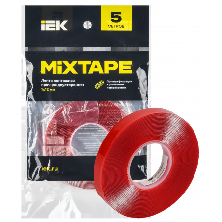 MIXTAPE PRO Лента монтажная прочная двусторонняя 1х12мм 5м IEK