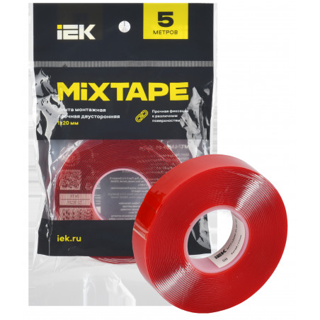 MIXTAPE PRO Лента монтажная прочная двусторонняя 1х20мм 5м IEK