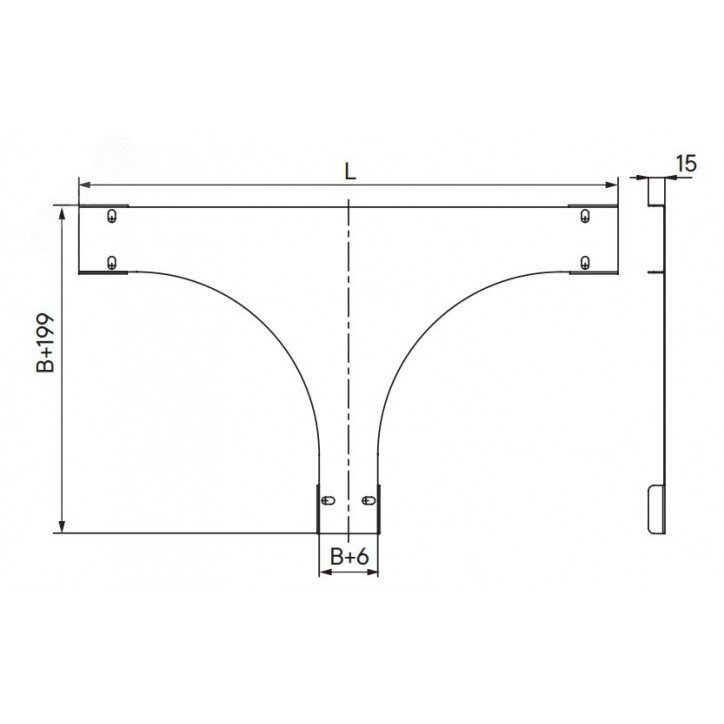 Крышка на ответвитель DPT Т-образный горизонтальный осн.300 в комплекте с метизами и пластинами PTCE Крышка на ответвитель DPT Т-образный горизонтальный осн.300 в комплекте с метизами и пластинами PTCE