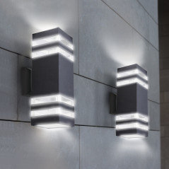 Светильник уличный настенный двусторонний НБУ POLO-S-2хA60-BL алюминиевый черный IP54 IN HOME