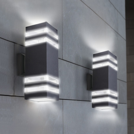 Светильник уличный настенный двусторонний НБУ POLO-S-2хA60-BL алюминиевый черный IP54 IN HOME