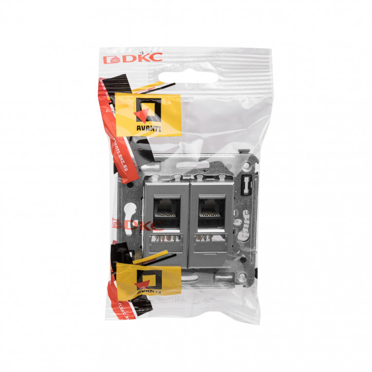 Avanti Компьютерная розетка RJ-45 в стену кат.5e двойная Закаленная сталь Avanti Компьютерная розетка RJ-45 в стену кат.5e двойная Закаленная сталь