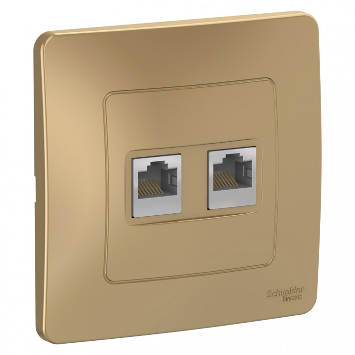 BLANCA скрытой установки розетка двойная компьютерная RJ45, титан BLANCA скрытой установки розетка двойная компьютерная RJ45, титан