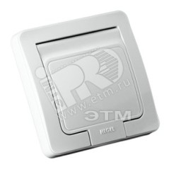 Розетка скрытая с заземлением IP44 белая