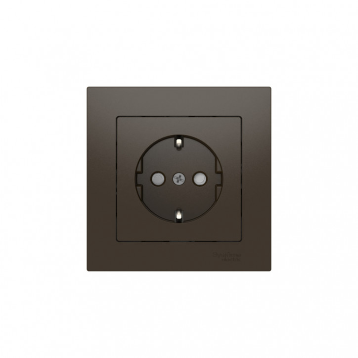 ATLASDESIGN РОЗЕТКА с заземлением со шторками, 16А, в сборе, быстрозажимные клеммы, МОККО ATLASDESIGN РОЗЕТКА с заземлением со шторками, 16А, в сборе, быстрозажимные клеммы, МОККО