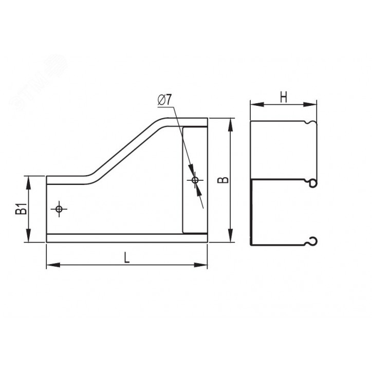 Переходник RRS левосторонний 300/100 H100 в комплекте с крепежными элементами и соединительными пластинами Переходник RRS левосторонний 300/100 H100 в комплекте с крепежными элементами и соединительными пластинами
