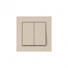 ATLASDESIGN 2-клавишный ВЫКЛЮЧАТЕЛЬ, сх.5, 10АХ, в сборе, быстрозажимные клеммы, ПЕСОЧНЫЙ