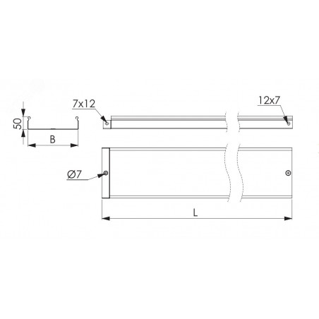 Лоток 600х50 L 3000 толщ. 1,5 мм, цинк-ламельный