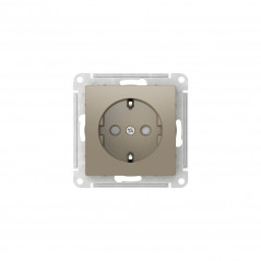 ATLASDESIGN РОЗЕТКА с заземлением со шторками, 16А, быстрозажимные клеммы, ШАМПАНЬ