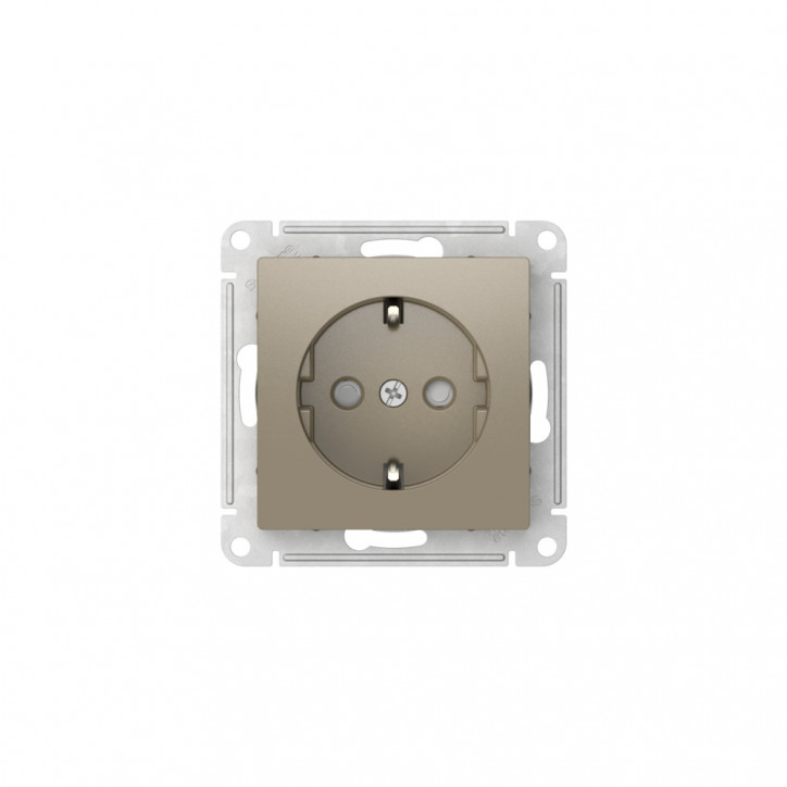 ATLASDESIGN РОЗЕТКА с заземлением со шторками, 16А, быстрозажимные клеммы, ШАМПАНЬ ATLASDESIGN РОЗЕТКА с заземлением со шторками, 16А, быстрозажимные клеммы, ШАМПАНЬ