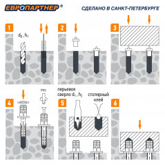 Крепление для ступеней лестницы к бетонному основанию PLB (20шт.)
