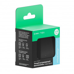 ATLASDESIGN SMART 1-кл. ВЫКЛЮЧАТЕЛЬ с подсв., Zigbee, сх.1, L+N, 10А, мех., КАРБОН