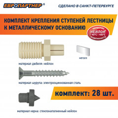 Крепление для ступеней лестницы к металлическому основанию PLM (28шт.)