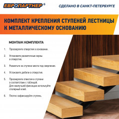 Крепление для ступеней лестницы к металлическому основанию PLM (4шт.)